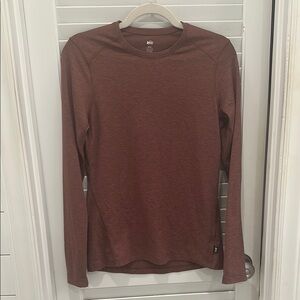 REI Co-op Women’s Mod-Weight Long Sleeve Shirt in rust color